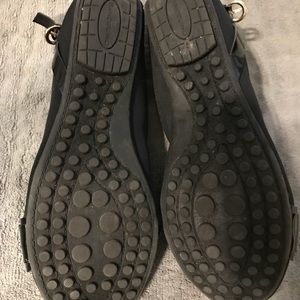 Bandolino black flats with gold buckle